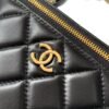 Chanel Black Lambskin Quilted Small CC Dynasty Vanity Case With Chain