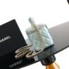 Chanel Green Lambskin Quilted Small CC Dynasty Vanity Case With Chain