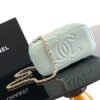 Chanel Green Lambskin Quilted Small CC Dynasty Vanity Case With Chain
