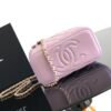 Chanel Purple Lambskin Quilted Small CC Dynasty Vanity Case With Chain