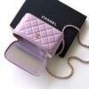 Chanel Purple Lambskin Quilted Small CC Dynasty Vanity Case With Chain