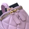 Chanel Purple Lambskin Quilted Small CC Dynasty Vanity Case With Chain