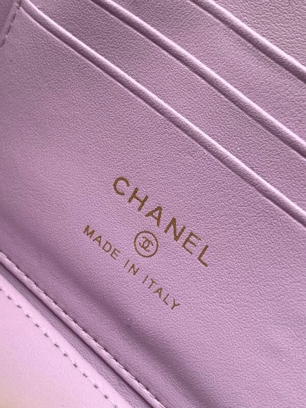 Chanel Purple Lambskin Quilted Small CC Dynasty Vanity Case With Chain