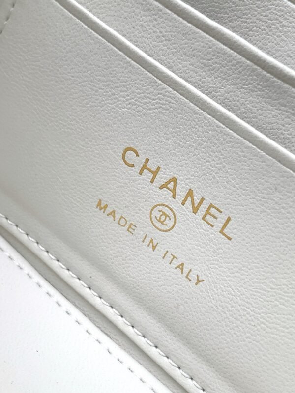 Chanel White Lambskin Quilted Small CC Dynasty Vanity Case With Chain