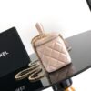 Chanel Pink Lambskin Quilted Small CC Dynasty Vanity Case With Chain