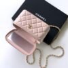 Chanel Pink Lambskin Quilted Small CC Dynasty Vanity Case With Chain