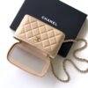 Chanel Apricot Lambskin Quilted Small CC Dynasty Vanity Case With Chain