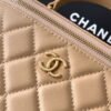Chanel Apricot Lambskin Quilted Small CC Dynasty Vanity Case With Chain
