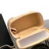 Chanel Apricot Lambskin Quilted Small CC Dynasty Vanity Case With Chain