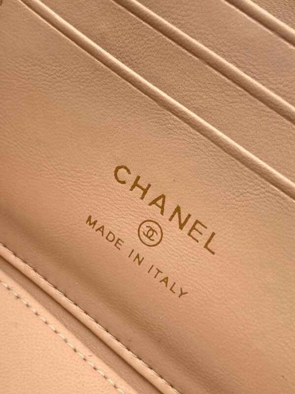 Chanel Apricot Lambskin Quilted Small CC Dynasty Vanity Case With Chain