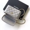 Chanel Grey Lambskin Quilted Small CC Dynasty Vanity Case With Chain