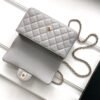 Chanel Lambskin Quilted Mini Top Handle Rectangular Flap Grey
