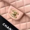 Chanel Lambskin Quilted Mini Top Handle Rectangular Flap Pink