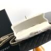 Chanel Lambskin Quilted Mini Top Handle Rectangular Flap White
