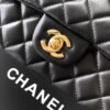 Chanel Lambskin Quilted Mini Top Handle Rectangular Flap Black