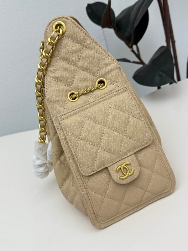 Chanel 25 Small Handbag Grained Calfskin & Gold-Tone Metal Beige