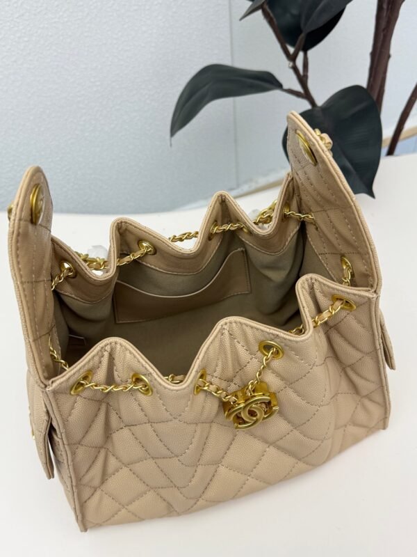 Chanel 25 Small Handbag Grained Calfskin & Gold-Tone Metal Beige