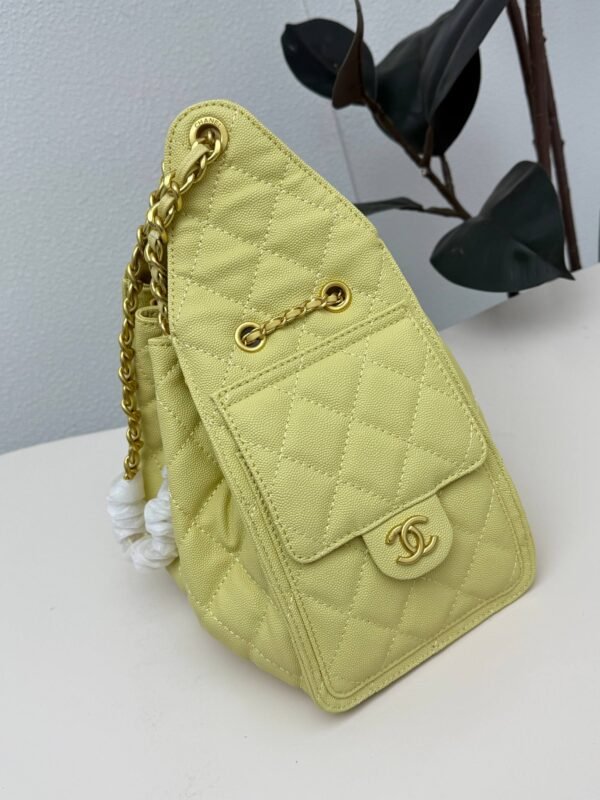 Chanel 25 Small Handbag Grained Calfskin & Gold-Tone Metal Yellow