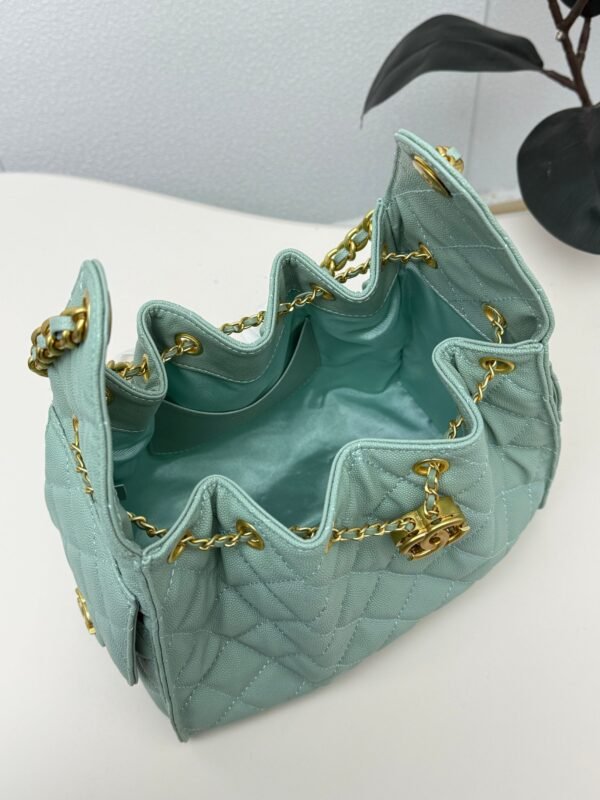 Chanel 25 Small Handbag Grained Calfskin & Gold-Tone Metal Green Caviar