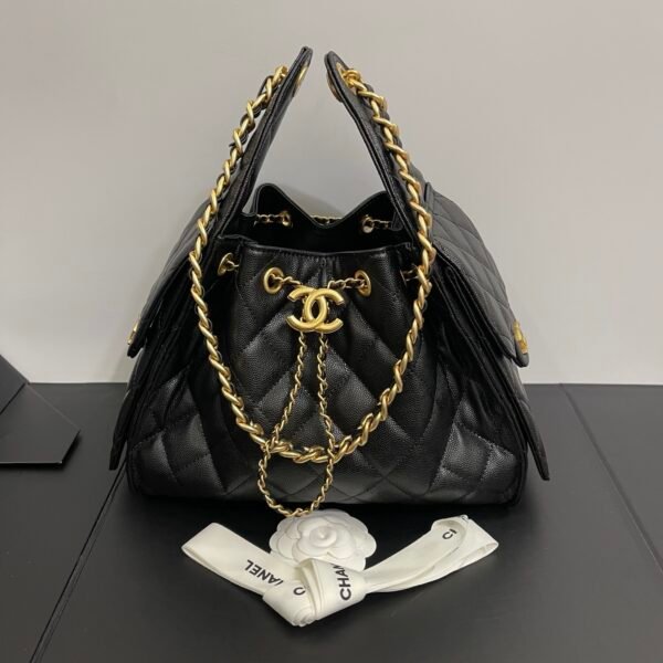 Chanel 25 Small Handbag Grained Calfskin & Gold-Tone Metal Black
