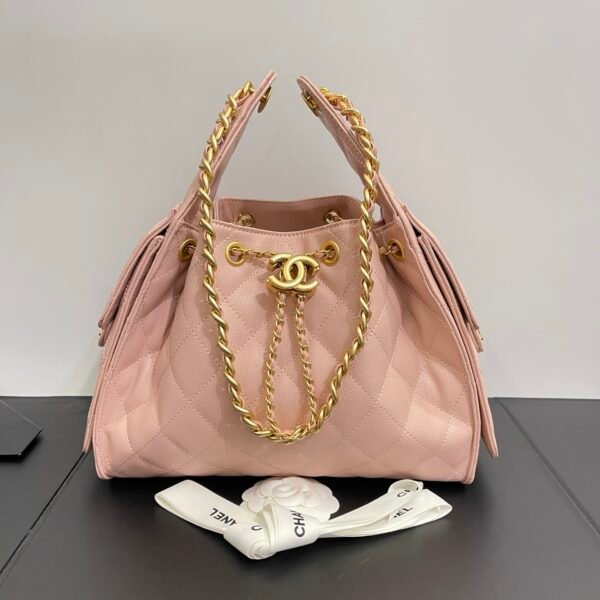 Chanel 25 Small Handbag Grained Calfskin & Gold-Tone Metal Light Pink