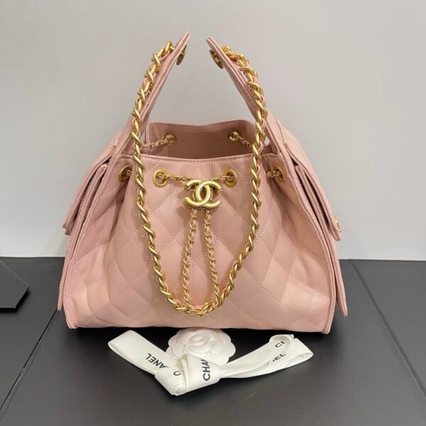 Chanel 25 Small Handbag Grained Calfskin & Gold-Tone Metal Light Pink