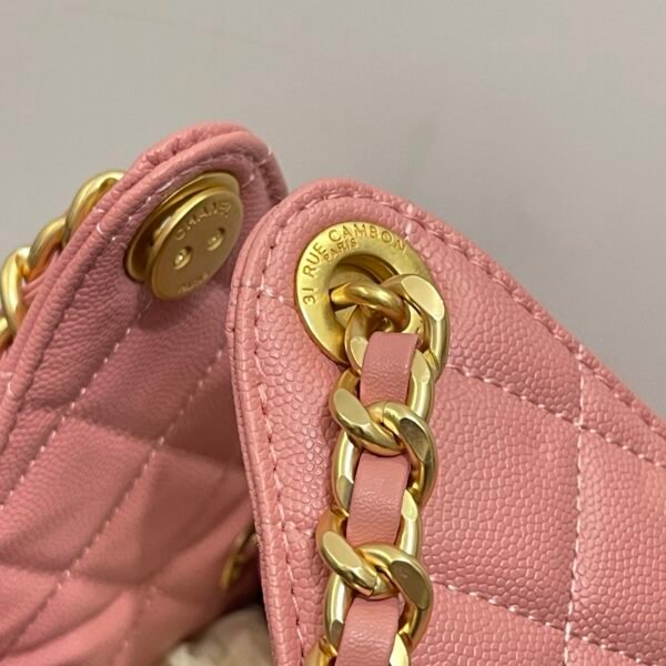 Chanel 25 Small Handbag Grained Calfskin & Gold-Tone Metal Pink