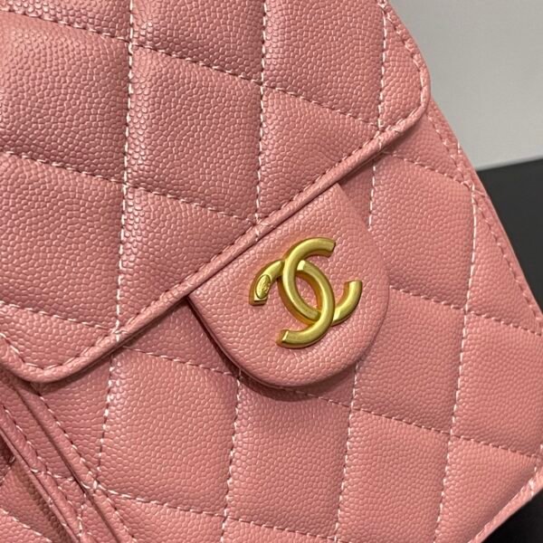 Chanel 25 Small Handbag Grained Calfskin & Gold-Tone Metal Pink