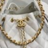 Chanel 25 Small Handbag Grained Calfskin & Gold-Tone Metal White