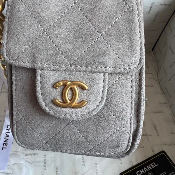 Chanel 25 Medium Handbag Washed Denim & Gold-Tone Metal Grey