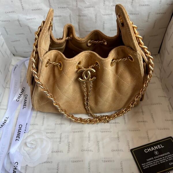 Chanel 25 Medium Handbag Washed Denim & Gold-Tone Metal Amber