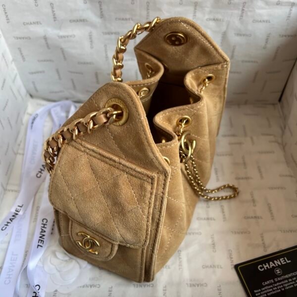 Chanel 25 Medium Handbag Washed Denim & Gold-Tone Metal Amber