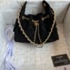 Chanel 25 Medium Handbag Washed Denim & Gold-Tone Metal Black