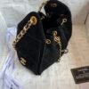 Chanel 25 Medium Handbag Washed Denim & Gold-Tone Metal Black