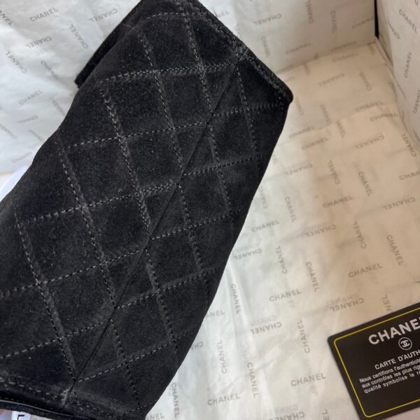 Chanel 25 Medium Handbag Washed Denim & Gold-Tone Metal Black