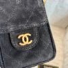 Chanel 25 Medium Handbag Washed Denim & Gold-Tone Metal Black