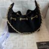 Chanel 25 Medium Handbag Washed Denim & Gold-Tone Metal Black