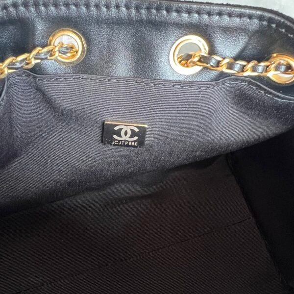 Chanel 25 Medium Handbag Washed Denim & Gold-Tone Metal Black