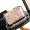 Chanel 19 Handbag Shiny Lambskin, Gold-Tone, Silver-Tone & Ruthenium-Finish Metal Light Pink