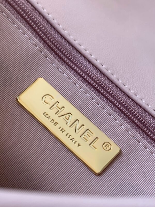Chanel 19 Handbag Shiny Lambskin, Gold-Tone, Silver-Tone & Ruthenium-Finish Metal Light Pink